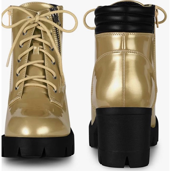 NEW! Perphy Platform Ankle Boots Lace Up Chunky Heel Combat Boots for Women - Picture 2 of 2